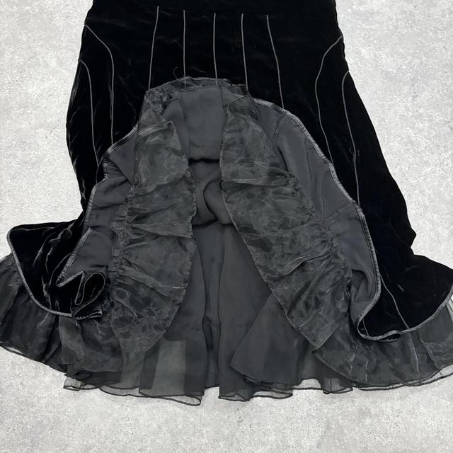 Black velvet grunge flared maxi skirt