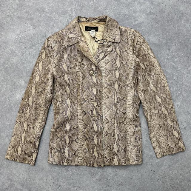 Snakeskin brown leather blazer