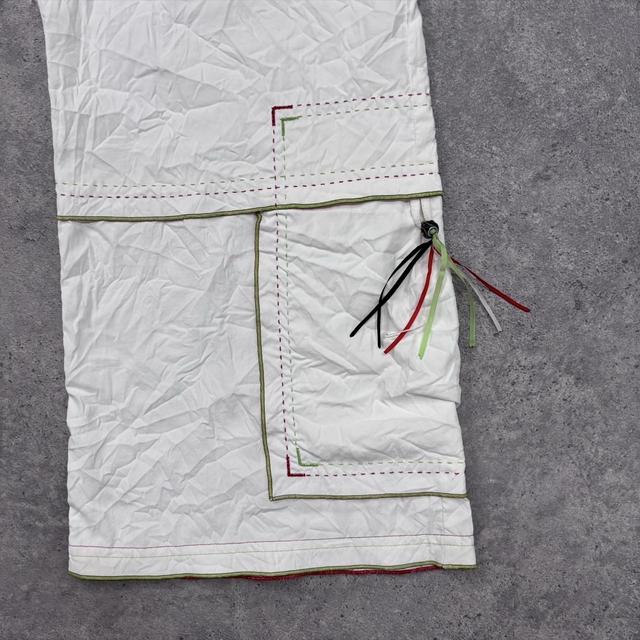 White flared crinkle hippie trousers
