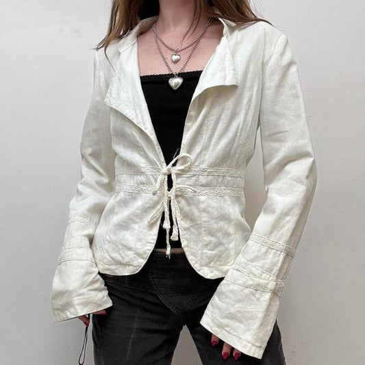 White coquette lace shirt