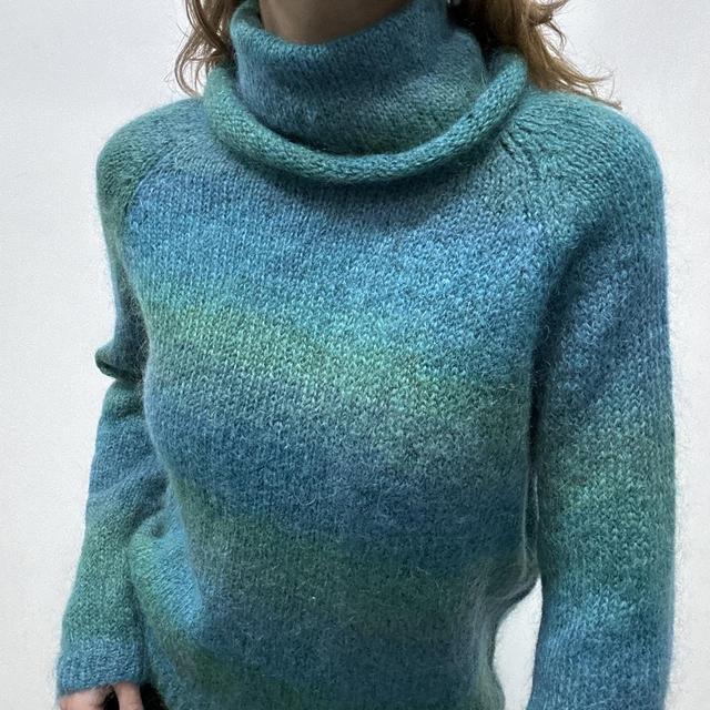 Blue striped mohair knit jumper