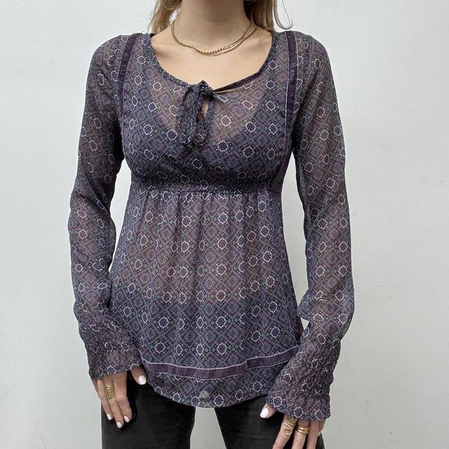Sheer floral fairy floaty blouse
