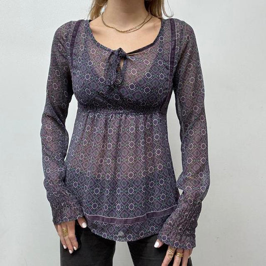 Sheer floral fairy floaty blouse
