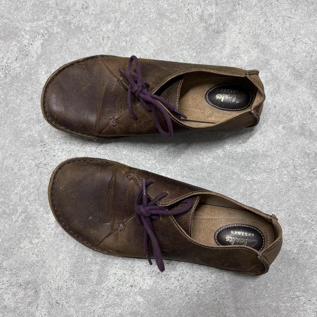 Brown leather trainers