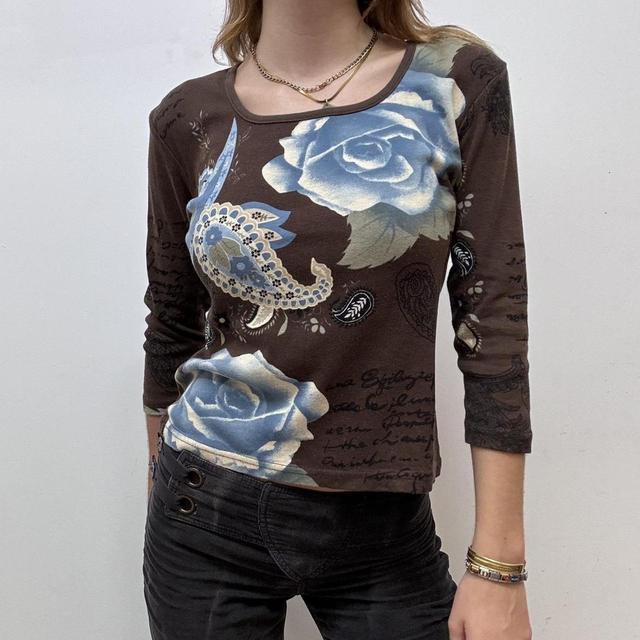 Brown graphic fairy top