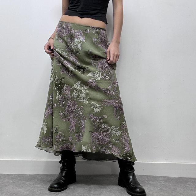 Paisley bias cut maxi skirt