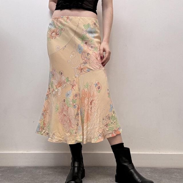 Vintage floaty floral midi skirt