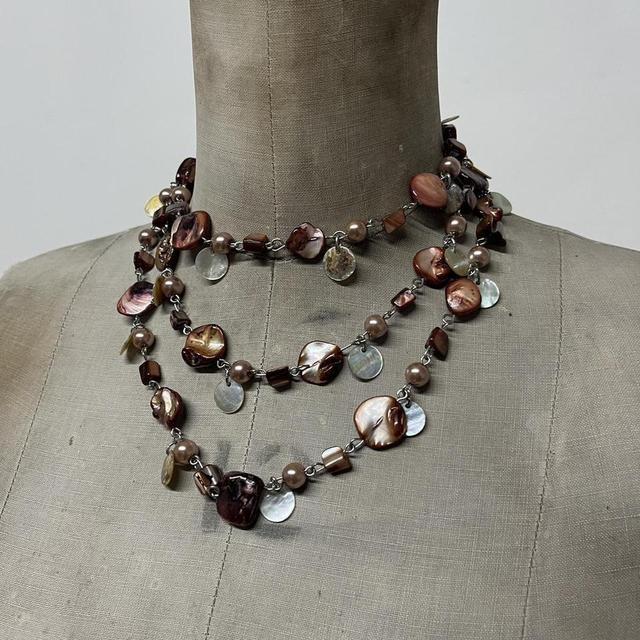 Brown long Pearl chain fairy necklace