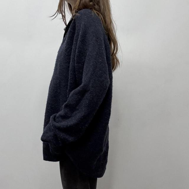 Navy wool 1/4 zip jumper