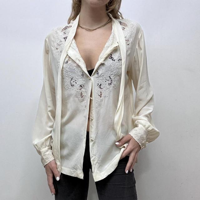 Silk lace vintage blouse