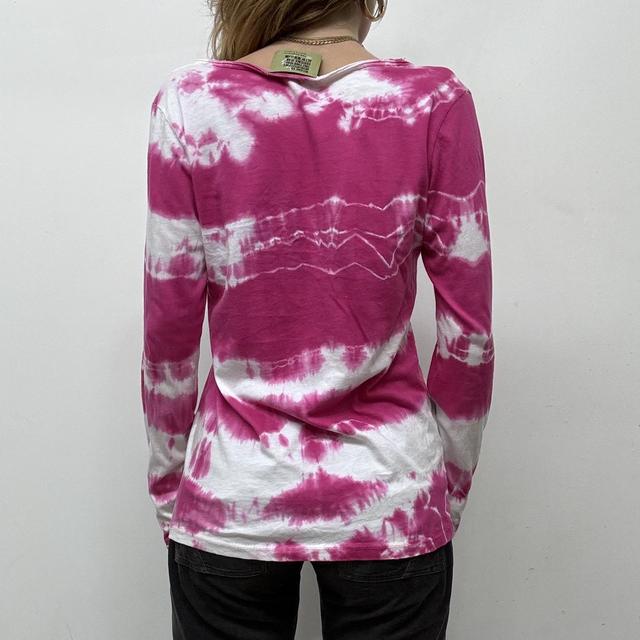 Pink tie-dye distressed t-shirt