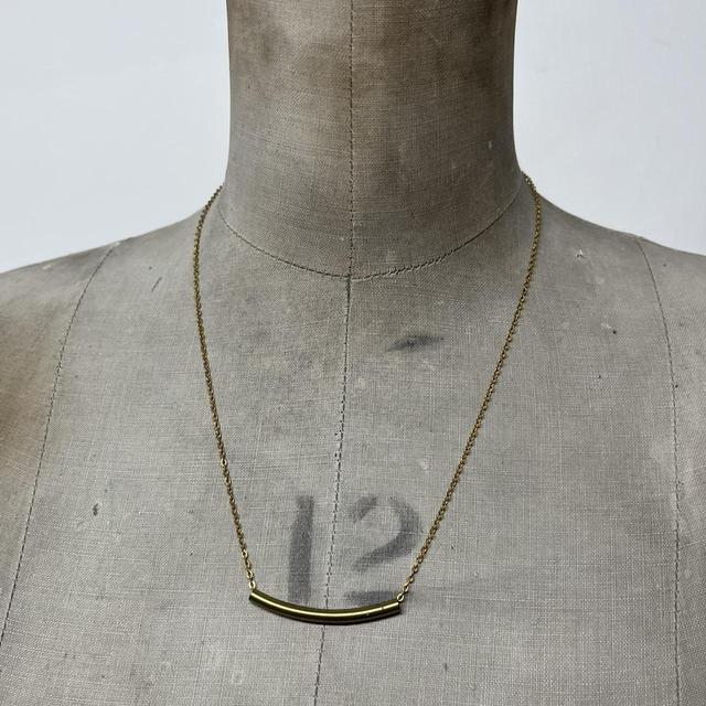 Brass minimalist bar necklace