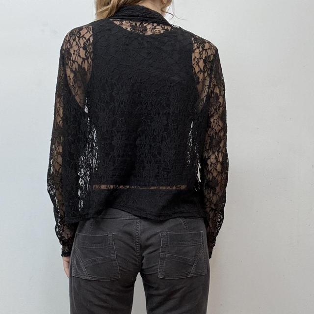 Black lace gothic drape top