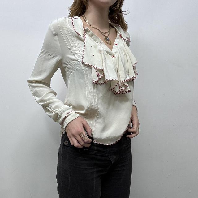 Silk edwardian embroidered shirt