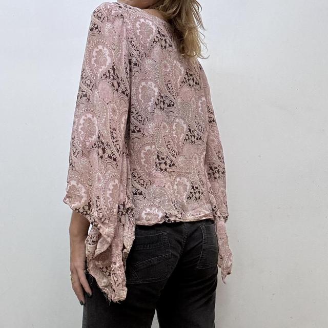 Flare boho paisley blouse