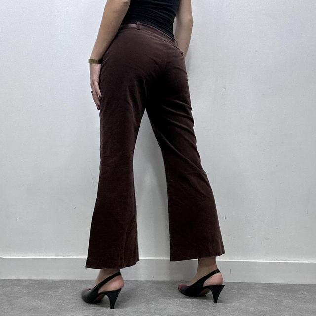 Brown velvet flared jeans