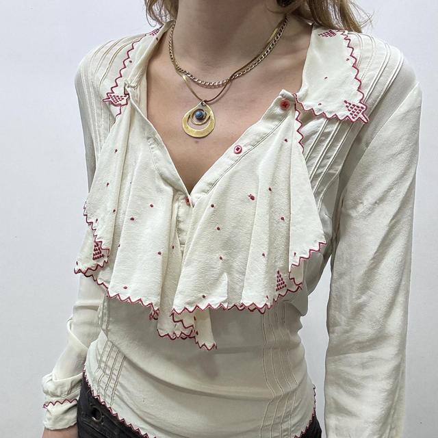 Silk edwardian embroidered shirt