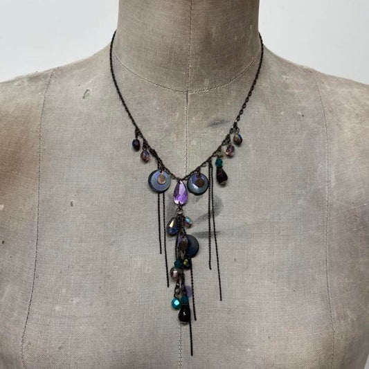 Drape chain gemstone fairy necklace