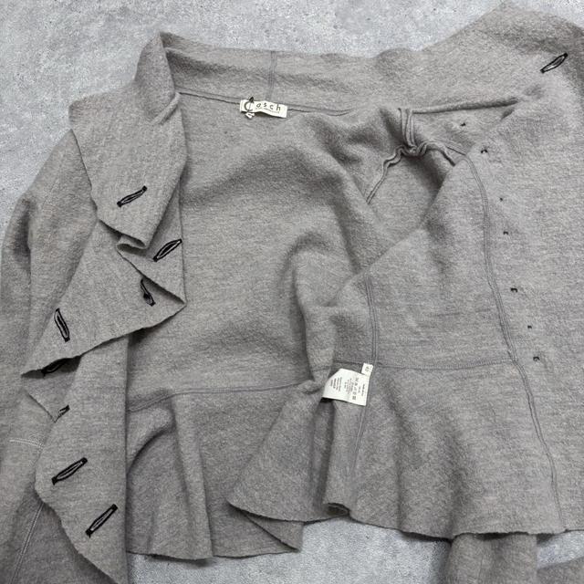 Asymmetric wool button jacket