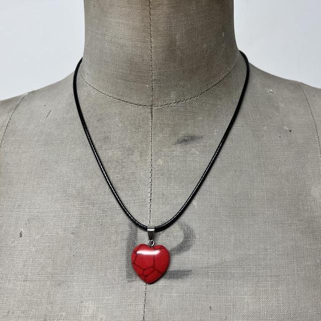 Red crystal heart necklace