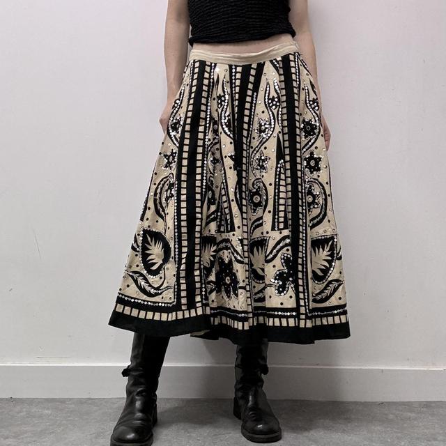 Boho patterned flare summer skirt