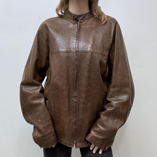 Brown soft leather jacket
