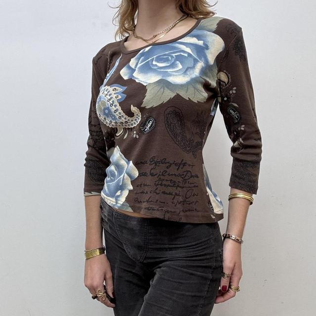Brown graphic fairy top