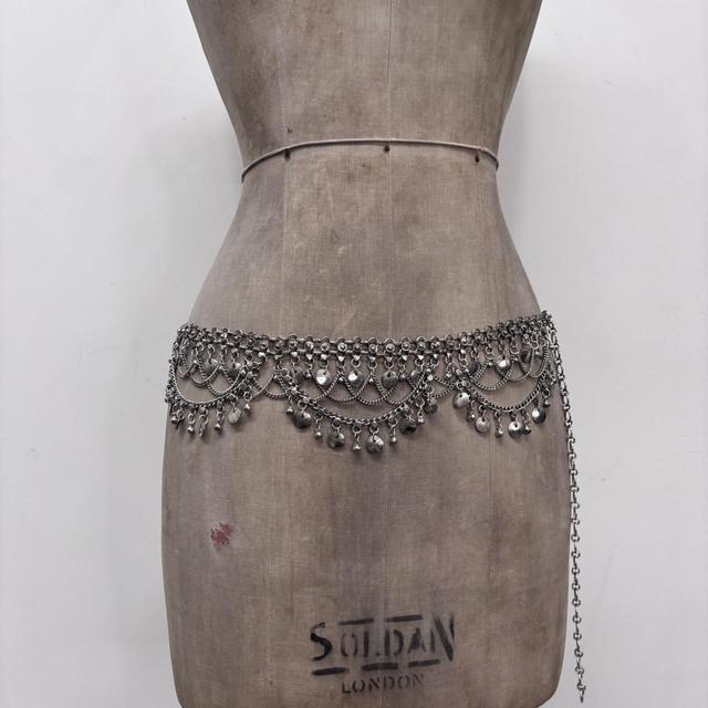 Silver metal boho waistchain