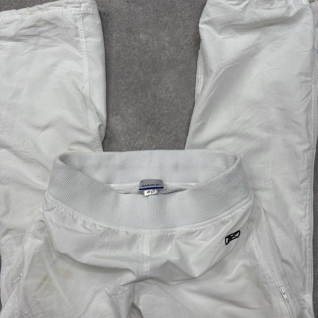 White flared wide leg trackies
