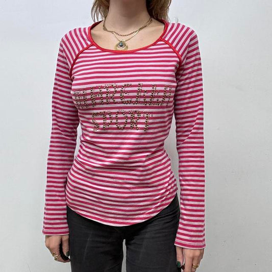 Pinstripe studded T-shirt