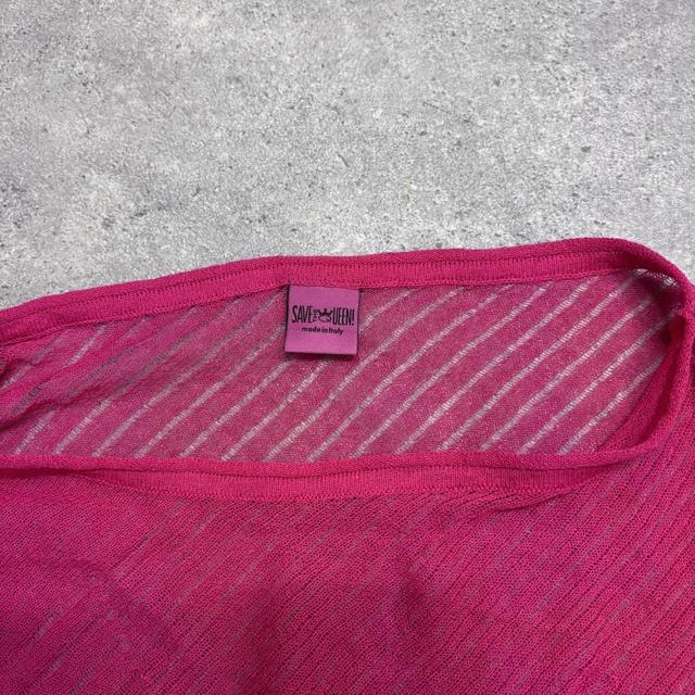 Sheer pink knit Save the Queen cape poncho