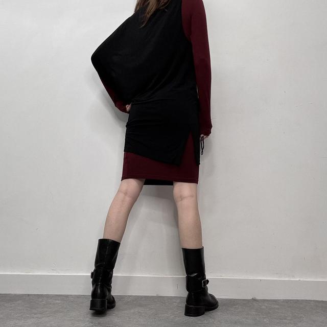 Slouchy layered long sleeve dress