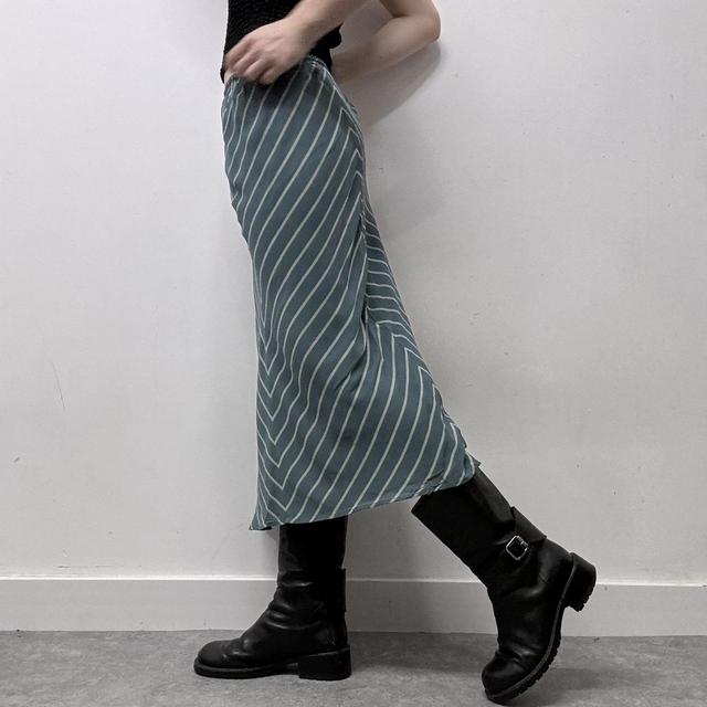 Pinstripe bias cut skirt