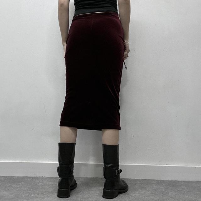 Dark red burgandy midi skirt