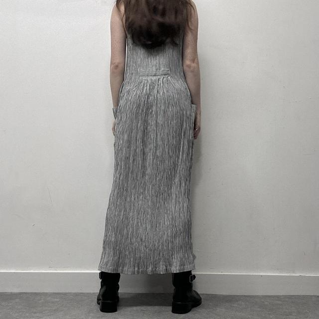 Crinkle pinstripe maxi dress