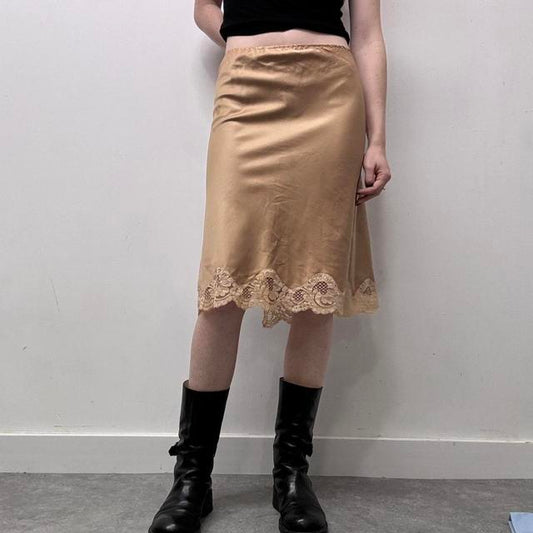 Silk lace slip petticoat skirt