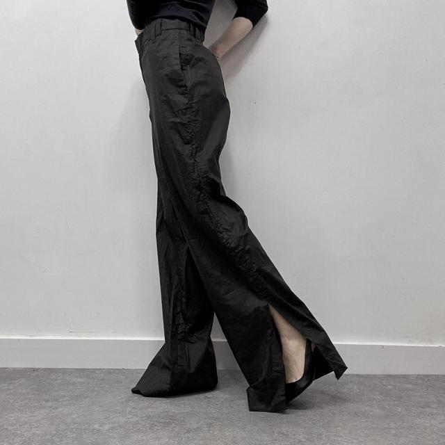 Diesel black slit flare trousers