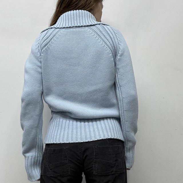 Pale blue chunky knit oversized jumper