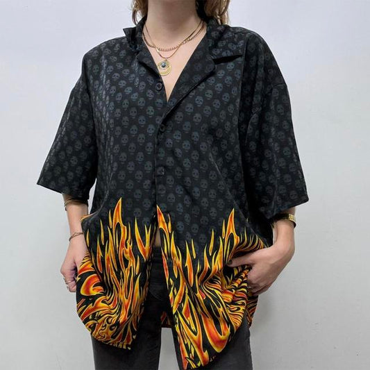 Vintage grunge flame shirt