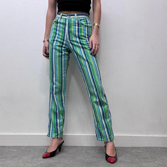Pinstripe straight leg y2k jeans