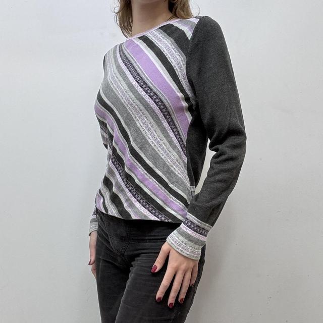Stripe wool knitted jumper