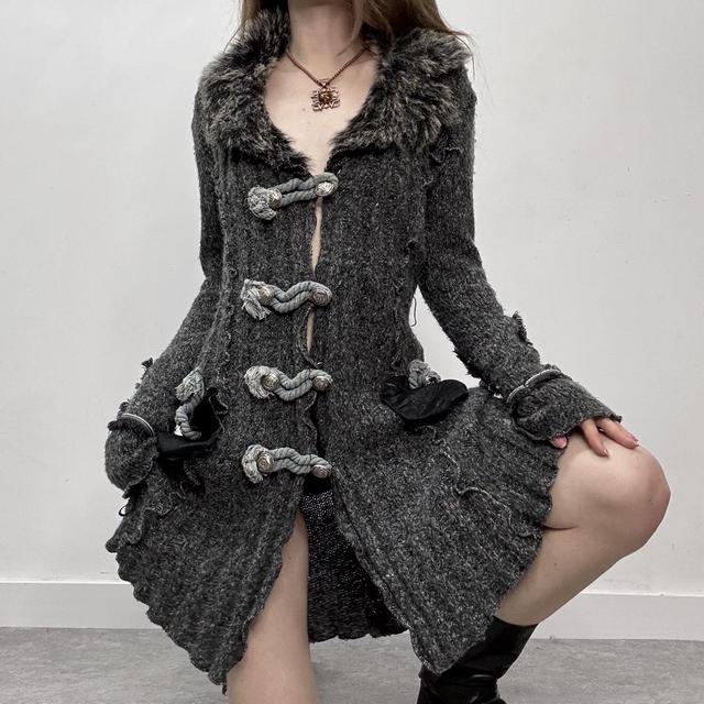 Grey knitted grunge fairy cardigan
