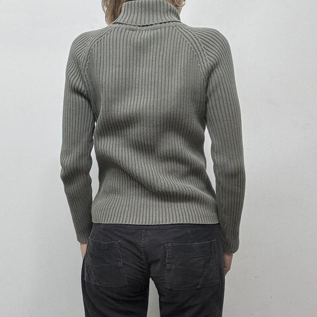 Khaki ribbed knit jumper
