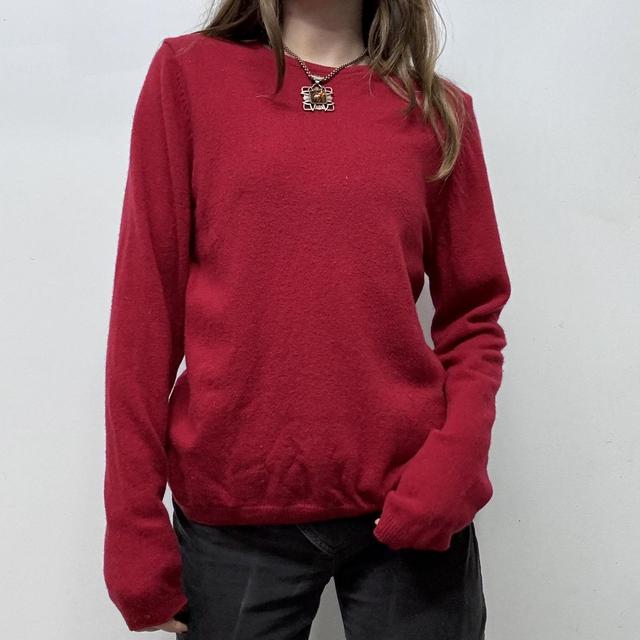 Red wool knitted jumper