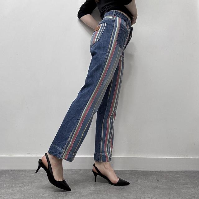 Pinstriped flared wrangler western jeans
