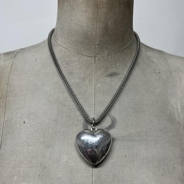 Silver bubble heart necklace
