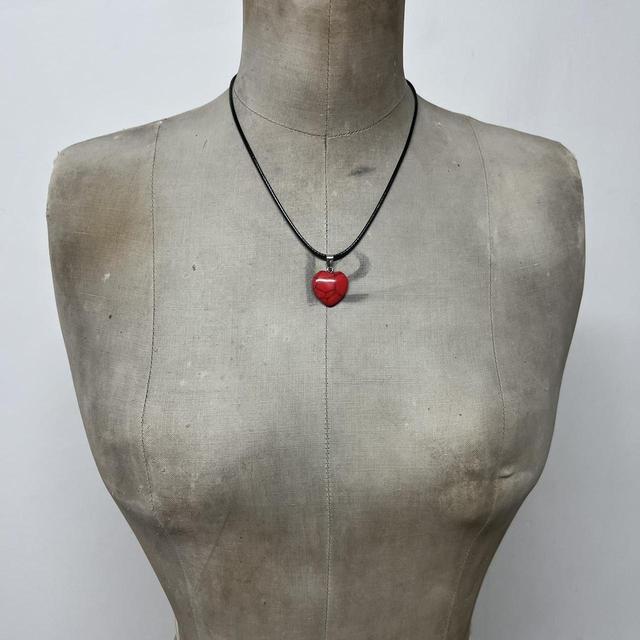 Red crystal heart necklace