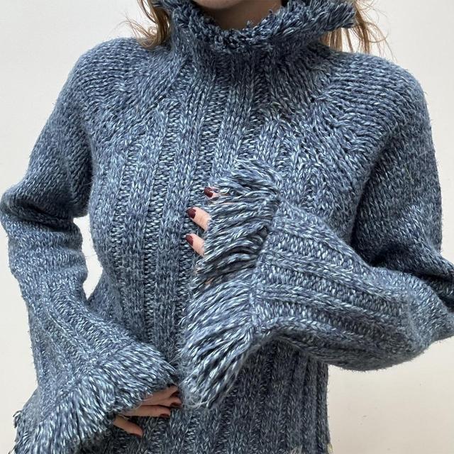 Hippy ribbed tassel knit jumper