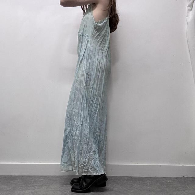 Sheer crinkle lace slip dress