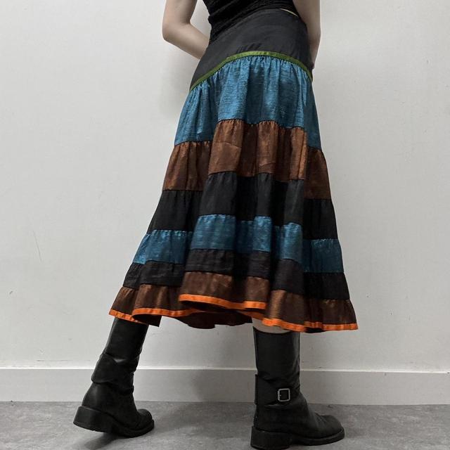 Metallic tiered hippie skirt